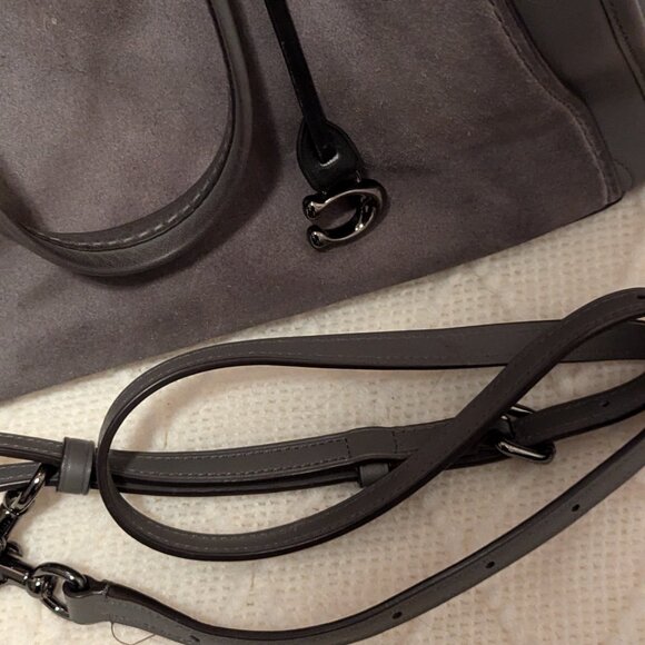 Coach Mixed Leather Dreamer 36 Handbag Gray - Picture 13 of 16